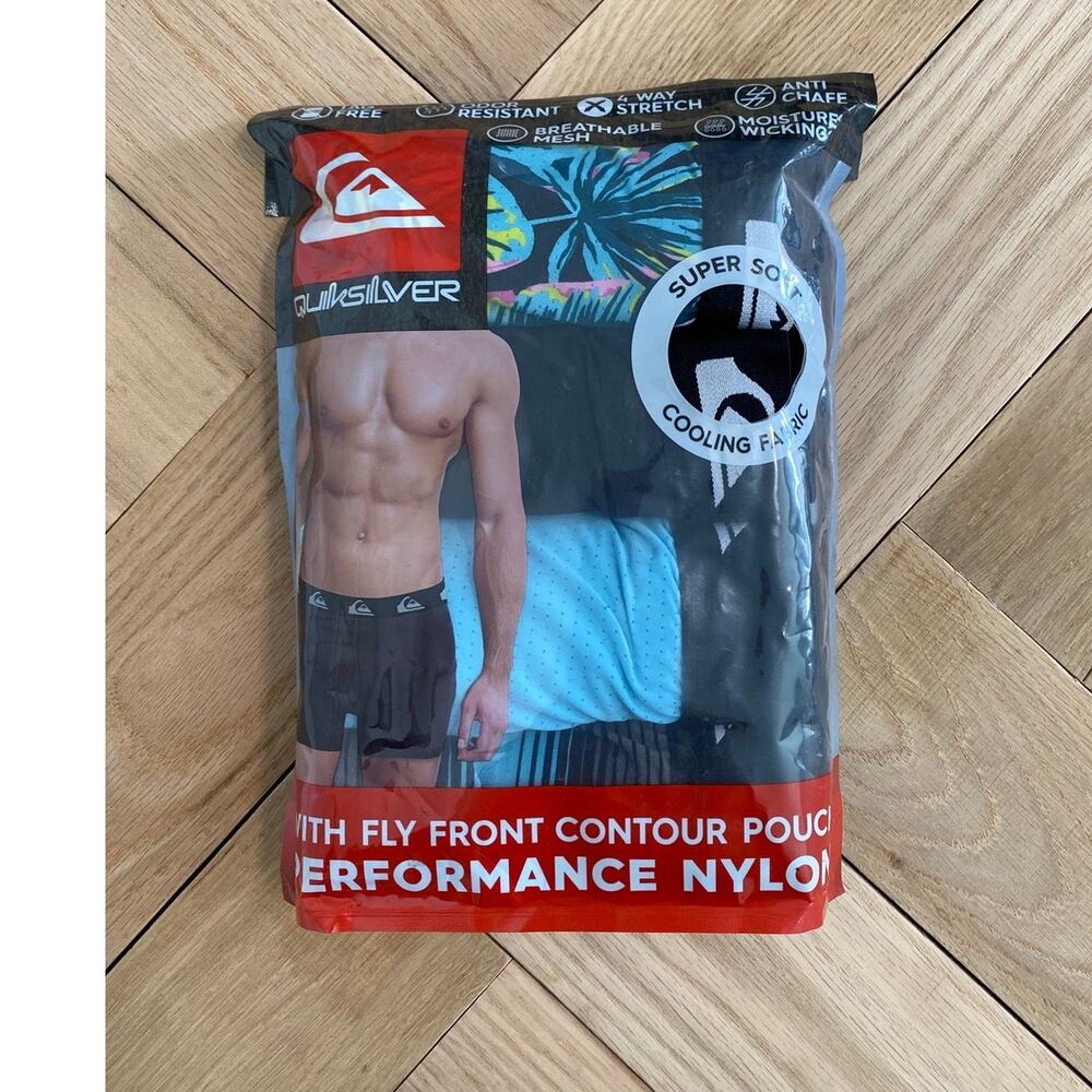 New Quiksilver Men’s Super Soft Cooling Boxer Briefs Size Medium